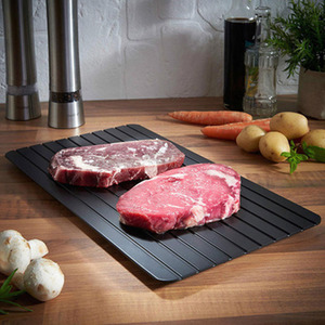 Plateau de décongélation rapide en alliage d'aluminium pour viande congelée, idéal pour les steaks et l'utilisation en cuisine - Product Image 1