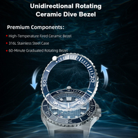 NORTH EDGE ABYSS Jam Tangan Selam Tenaga Surya 200M 660FT Tahan Air Kristal Mineral Bezel Keramik Dial Glacial 3D