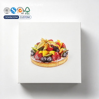 Boîte à gâteau pliable personnalisée en gros, boîte en carton blanc de qualité alimentaire avec logo personnalisé pour l'emballage de pâtisseries et desserts de boulangerie