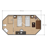Villa préfabriquée moderne et respirante avec des lignes épurées et un espace ouvert pour une utilisation en ferme, hôtel, bureau, cuisine, salon