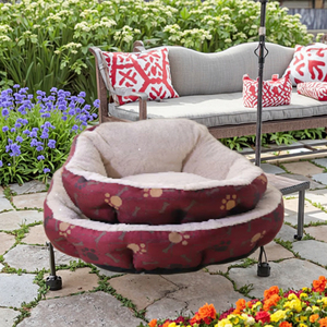 MEiweipet Cama Grande de Felpa para Perro Borgoña Antideslizante Sofá para Dormir Gato Impreso Camas para Mascotas - Product Image 4