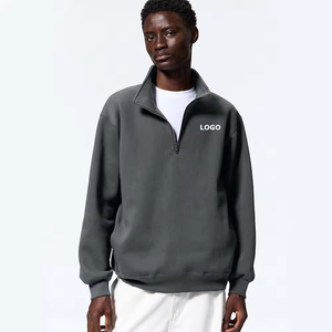 <span class=keywords><strong>Felpa</strong></span> con Cappuccio da <span class=keywords><strong>Uomo</strong></span> Personalizzata in Cotone Oversize con <span class=keywords><strong>Zip</strong></span> 1/4 e Collo a Imbuto - Product Image 1