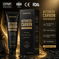 Dentifrice au charbon actif sans fluorure, marque privée OEM, blanchiment des dents, élimination des taches profondes, haleine fraîche, soin buccal