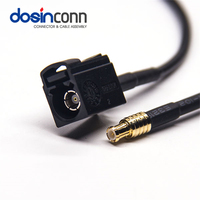 Cable Coaxial Fakra A Macho de Código Negro a MCX Macho en Ángulo con Cable Coaxial RG174 de 50 ohmios para Arnés de Cableado de Automóvil, 6 GHz, 1 m
