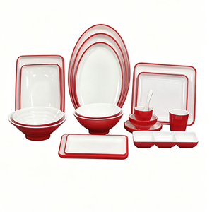 Melamine Carved Eco-Friendly <strong>Rectangular</strong> Dinner <strong>Plates</strong> Unbreakable Reusable for Restaurant and Hotel Use - Product Image 4