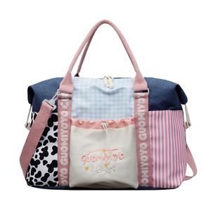 Sac de voyage en velours grande capacité 36-55L, résistant à l'usure, séparation sec-humide, simplicité urbaine, couleurs contrastées, unisexe, vente en gros - Product Image 5