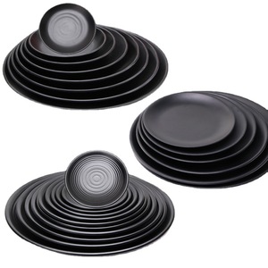 Logo personnalisé 100% plats ronds noirs en mélanine assiettes arabes en mélamine plats de service à soupe profonds - Product Image 6