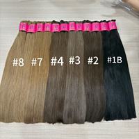 Cheveux humains russes vierges de qualité supérieure, alignés dans le sens de la cuticule, 100 % non traités, double épaisseur, extensions de cheveux humains pour salon