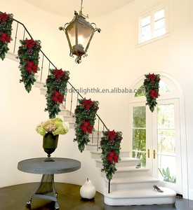 Guirnalda de árbol de Navidad de colores ecológicos artificiales al revés, decoraciones, coronas, tamaño personalizable, Color LED, temporada festiva - Product Image 3