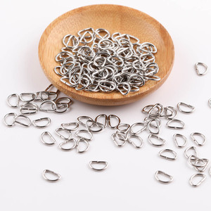 Mini hebilla de metal con forma de D para manualidades, accesorios de bolsos y ropa, suministros para la fabricación de joyas, forma ovalada, acabado chapado - Product Image 4