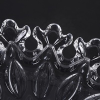 Assiettes de présentation en verre transparent pour dîner, mariage, salade, fruits