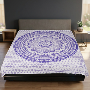 Round Mandala New Prints Mandala Printed Cotton <b>Bed</b> <b>Sheets</b>/Wall Hangings Tapestry Wholesale Indian Mandala Printed Twin Bedsheet - Product Image 2
