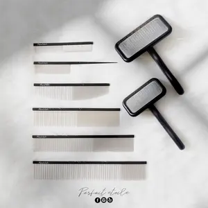 Cane per animali domestici in metallo in acciaio inossidabile toelettatura opacizzato per animali domestici strumento di Deshedding pidocchi pettine per pulci - Product Image 3