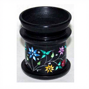 หินสบู่อโรม่าและเตาน้ำมันอินเดียสีดำ - Product Image 1