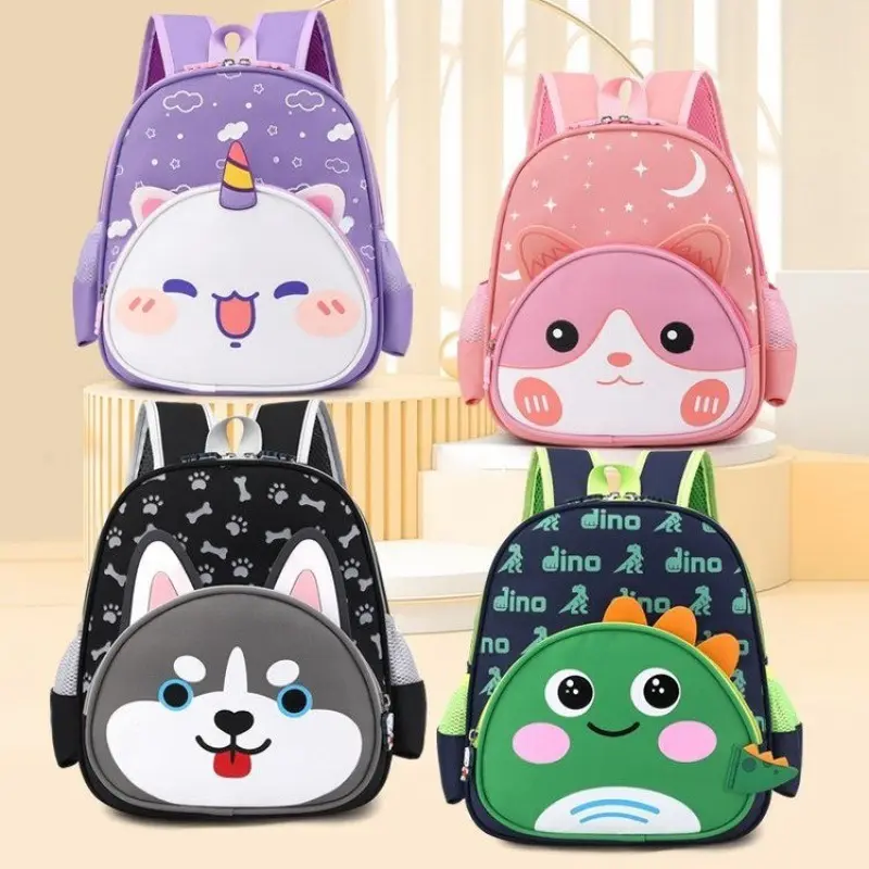 Jardim de infância meninos e meninas cartoon agradável bebê dinossauro mochila saco novas meninas crianças à prova d' água mochilas escolares para crianças