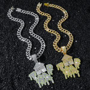 Nuevo Collar con Colgante de Letra Geométrica Chapado en Oro y Plata, Estilo Hiphop, con Características Únicas, en Oferta, para Hombre, Joyería de Moda - Product Image 1