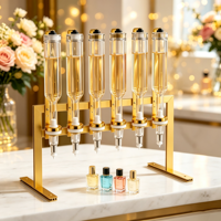 Lot de 12 distributeurs de parfum dorés de 500 ml, support de bar stable, distributeur de parfum en verre, décorations de mariage