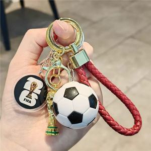 2026 Sport Lovers Football Souvenirs <b>Keyring</b> Braided PU Phone Strap Sport Backpack Charms Cute Football Pendant Keychain for Boy - Product Image 4