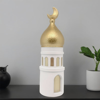 Ornement de Bureau Ramadan Dôme Kaaba Mosquée Musulman pour Décor de Table de Voiture et Cadeaux Artisanaux Islamiques Chandelier