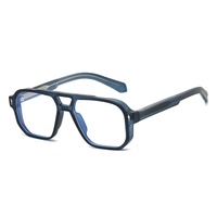 Nouvelles montures de lunettes unisexes anti-lumière bleue, best-seller transfrontalier, en propionate, à monture complète, double pont, style pilote à pointe de flèche, pour verres neutres