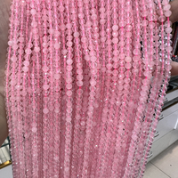 Perles de cristal en quartz rose naturel facetté de 2 mm, 3 mm, 4 mm en vrac pour la fabrication de bijoux - Vente en gros