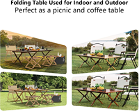 Table de camping pliante de grande qualité pour l'extérieur, table de pique-nique multifonctionnelle, mobilier en acier au carbone