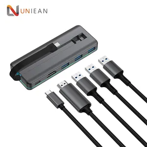 USB C Hub adaptörü 5 in 1 Multiport adaptörü yerleştirme istasyonu ile 4K HDMI 100W PD 3 USB-A 3.0 limanlar dizüstü Macbook hava Pro için