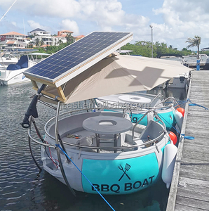 Barco de barbacoa, modelos de plástico, Motor, batería eléctrica, parrilla, mesa redonda de acero, logotipo personalizado, suelo EVA, tanque de hielo, almacenamiento 250 - Product Image 2