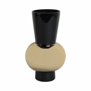 Vaso in Vetro Scultoreo Moderno con Silhouette Sovrapposte, Vaso Decorativo per Fiori per Soggiorno e Arredamento Casa - Product Image 1