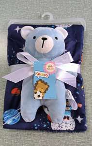 Último diseño bebé manta de doble capa muñeca de peluche juegos de 2 piezas recién nacido lindo impreso manta bebé aire acondicionado Manta - Product Image 2