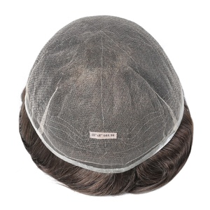 Men's Full Lace Indian Hair <b>Toupee</b> Natural Wave - Product Image 5