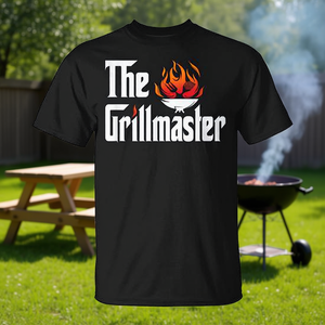 T-shirt The Grillmaster nera, abbigliamento casual da uomo per gli appassionati di grigliate - Product Image 3
