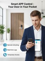 Cerradura Inteligente para Puerta con Huella Digital y Control Remoto por Aplicación WIFI Tuya Ttlock, Cerradura Digital para Puerta de Madera