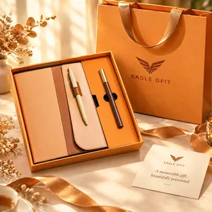 Kit de Regalo de Papelería de Oficina con Logotipo Personalizado, Paquete de Cuaderno y Bolígrafo Metálico para Regalos Promocionales Corporativos para Clientes, Regalo 2 en 1 - Product Image 1