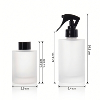 Botol Parfum Kosong Frosted 100ml 200ml Bentuk Silinder dari Kaca dengan Kotak, Siap Kirim dari Pabrik