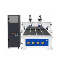Máquina Router CNC de Doble Cabezal para Madera Jinan Mosencnc 1325, Mesa de Vacío, Servomotor, Husillo de 4.5Kw con Refrigeración por Agua, 25 Rieles Guía HIWIN