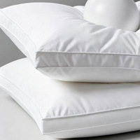 Oreiller de luxe avec garnissage en plumes, taille standard, housse en coton, à soufflets, uni, lavable, certifié OEKO-TEX, pour hôtel, maison, dos et ventre