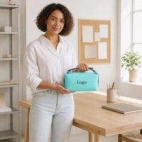 Trousse de Toilette Moderne en Toile Écologique avec Fermeture Éclair, Capacité Moyenne, Imperméable, pour Femmes, Voyage - Personnalisation en Gros du Logo
