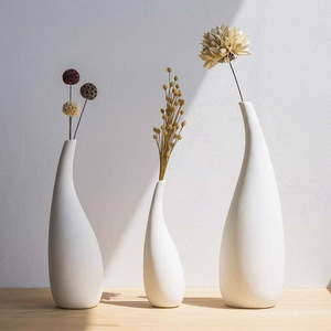 <span class=keywords><strong>Vaso</strong></span> di ceramica minimalista stile nordico <span class=keywords><strong>bianco</strong></span> smaltato cotto titolare di fiori secchi per il produttore all'ingrosso di decorazioni per la casa - Product Image 1