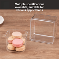 Boîte de rangement transparente rectangulaire pour biscuits, pâtisseries, macarons, flocons de neige, avec couvercle, en plastique, pour emballage de gâteaux et snacks