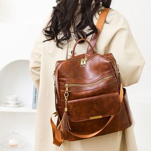 <span class=keywords><strong>Sac</strong></span> à dos imperméable en PU pour <span class=keywords><strong>femme</strong></span>, antivol, avec motif géométrique, capacité de 20 à 30 L, pour les voyages et l'usage quotidien - Product Image 3