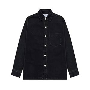 Chemise en jean décontractée surdimensionnée pour homme, style japonais Ami Selvedge, personnalisée, à manches longues, en denim, avec broderie motif cœur, populaire à <span class=keywords><strong>Paris</strong></span> - Product Image 4