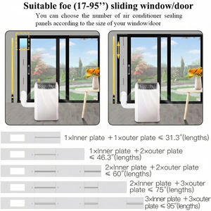 Kit de ventilation universel portable YOD HVAC Contractor de haute qualité pour porte coulissante, 220 cm/87 pouces, avec tuyau <span class=keywords><strong>d</strong></span>'évacuation de 5,1 pouces pour la maison - Product Image 4