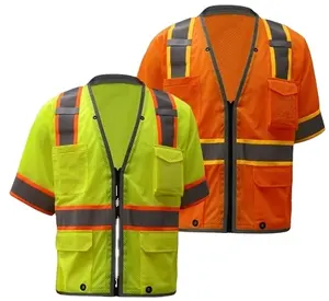 Защитный жилет, желтый светоотражающий жилет, доступен в лаймовом и оранжевом цветах