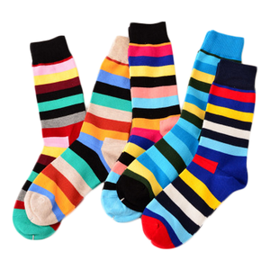 Haute Qualité Coton Biologique Drôle Coloré Mode Jacquard Crew Knit Graphic Design Chaussettes pour Hommes - Product Image 1