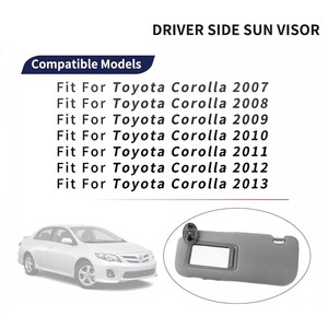 Parasol <span class=keywords><strong>Interior</strong></span> para Automóvil Toyota Auris <span class=keywords><strong>Corolla</strong></span> <span class=keywords><strong>2008</strong></span>-2013 con Espejo, Color Gris Beige, Parasol Izquierdo y Derecho para Conductor y Pasajero - Product Image 5