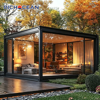 RICHOCEAN - Pérgola Impermeable Moderna Personalizada para Villa, Techo Plano, Invernadero, Casa de Cristal, Estructura de Aluminio, Solárium Independiente