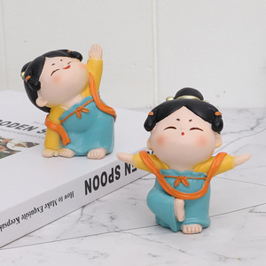 ตุ๊กตาเรซิ่นสไตล์ราชวงศ์ถัง งานแฮนด์เมด ของตกแต่งบ้าน ชุดของขวัญ - Product Image 2