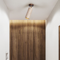 Style nordique entrée couloir LED projecteur Style Vintage pas de lumière principale salon Surface monté Travertin Tube lumière lumière