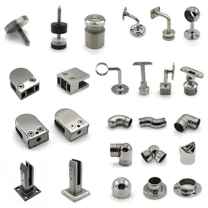 Glass Handrail Fittings Tube Connector Glass Standoff Handrail Metal Bracket Balustrade Railing Handrail Accessories